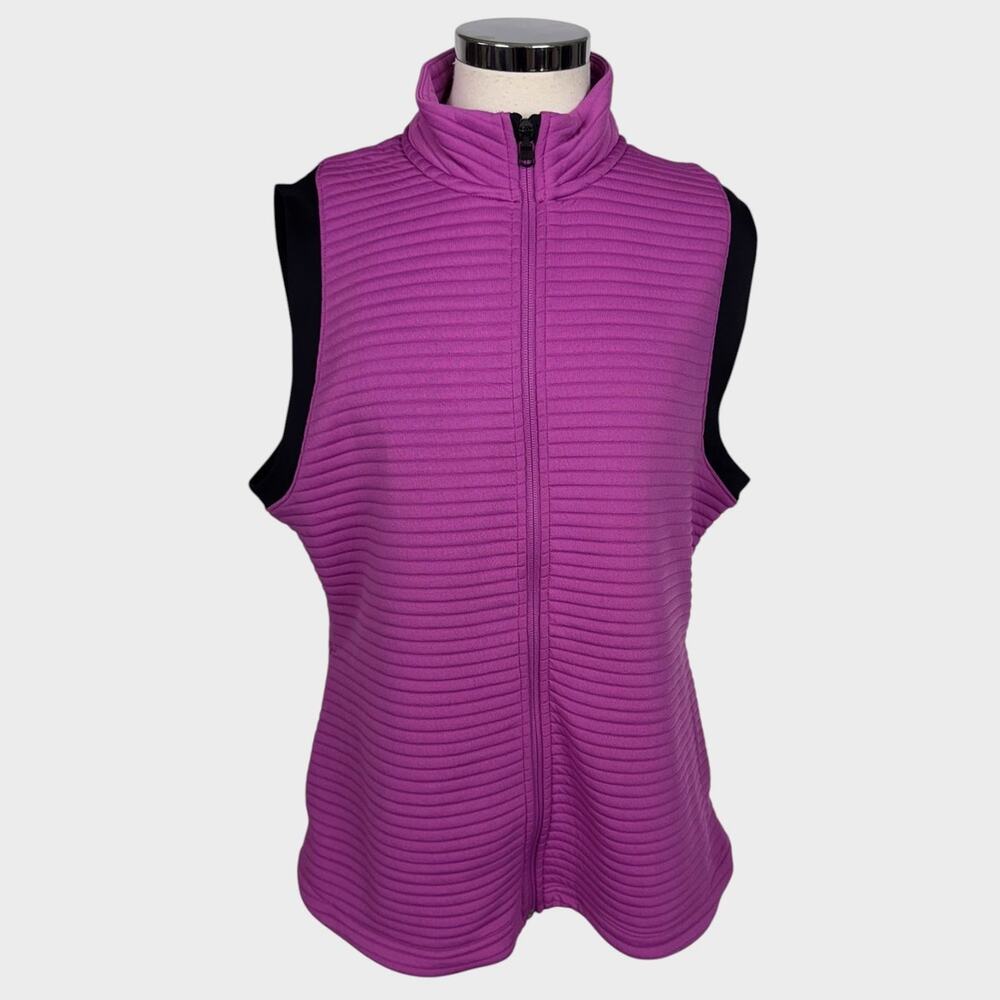 Under Armour ColdGear Womens XL Fitted Pink Purple Zip Front Golf Vest